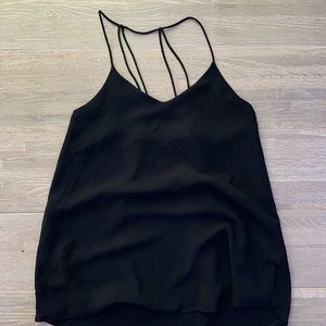 Formal Black Satin Tank Top